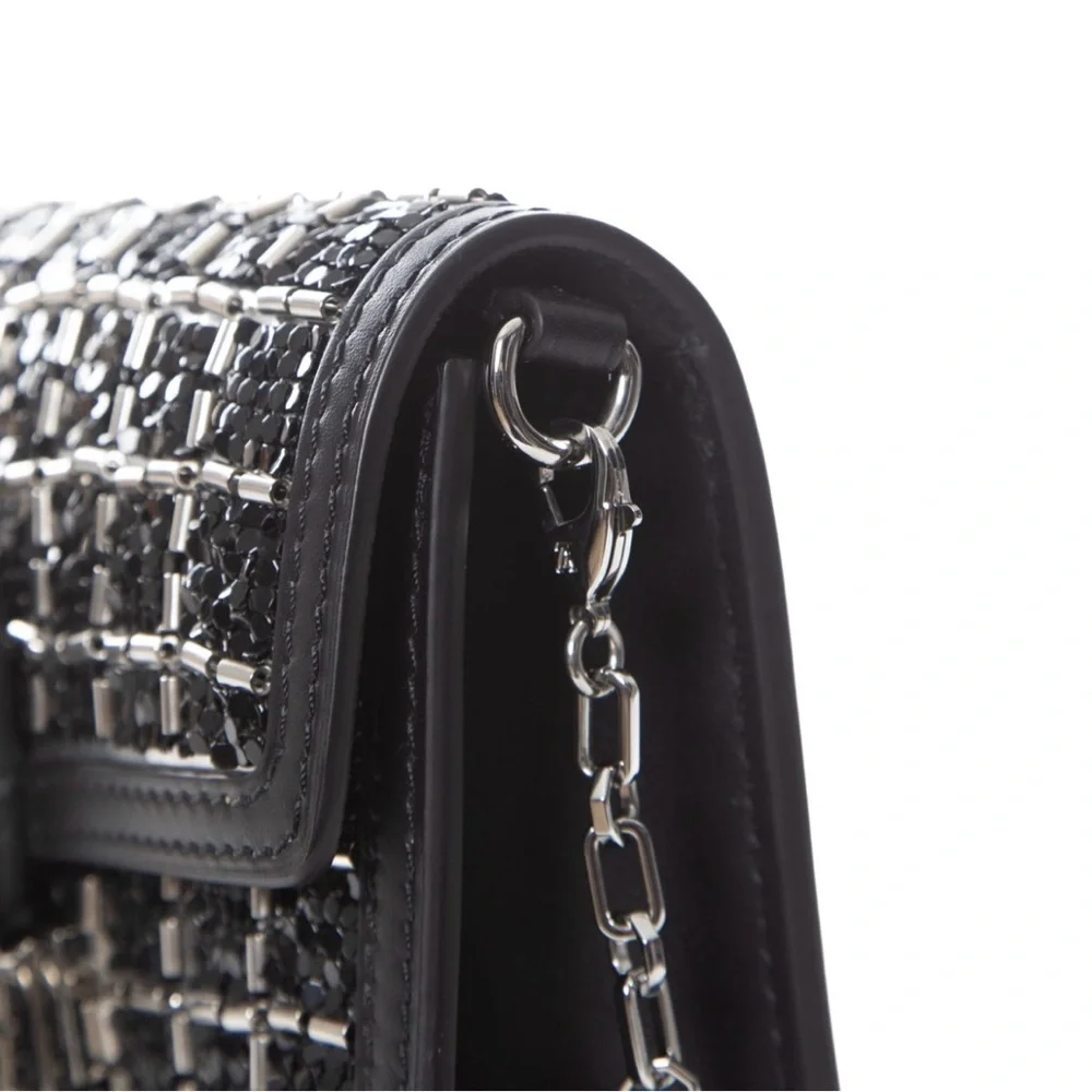 🆕🩷LOUIS VUITTON Dauphine Minaudière Black+Silver Beads Shoulder Clutch Mini Bag